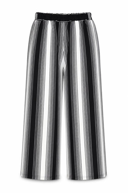 Koopoi Girls Black Striped Polyester Harem Trousers Size L Regular