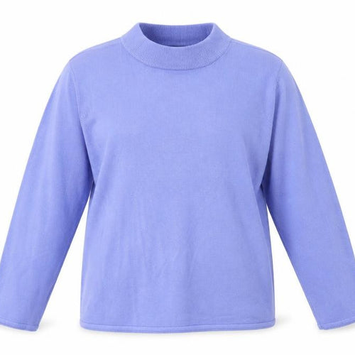 Bonmarché Womens Blue Mock Neck Acrylic Pullover Jumper Size XL