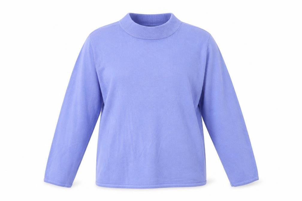 Bonmarché Womens Blue Mock Neck Acrylic Pullover Jumper Size XL