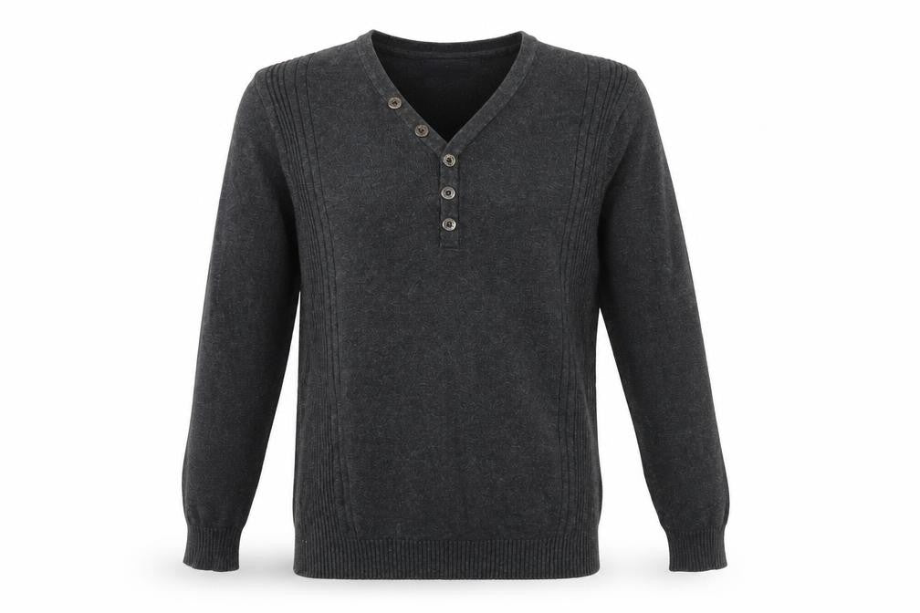 Angelo Litrico Mens Silver V-Neck Polyester Pullover Jumper Size S Long Sleeve