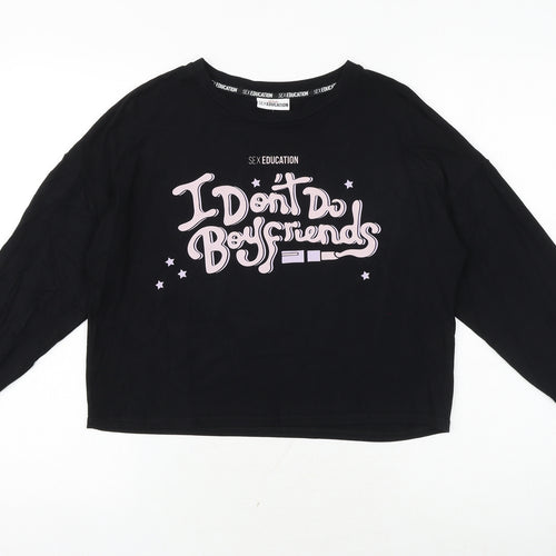 Primark Womens Black Viscose Basic T-Shirt Size 10 Crew Neck