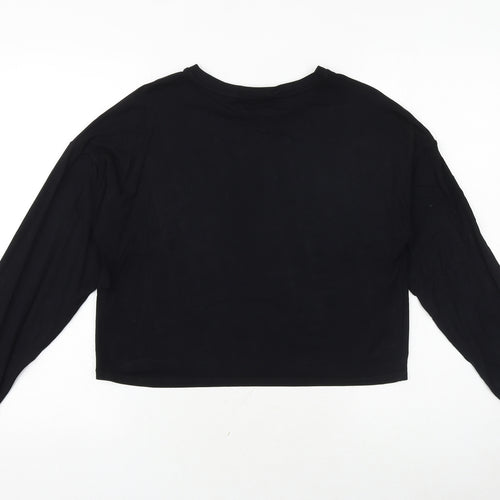 Primark Womens Black Viscose Basic T-Shirt Size 10 Crew Neck