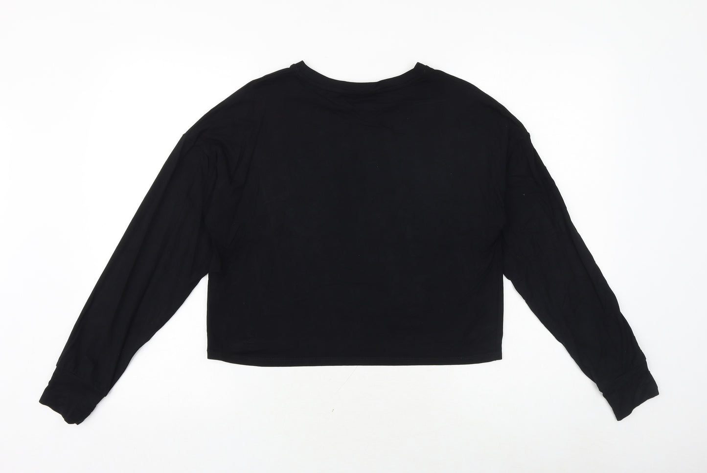 Primark Womens Black Viscose Basic T-Shirt Size 10 Crew Neck