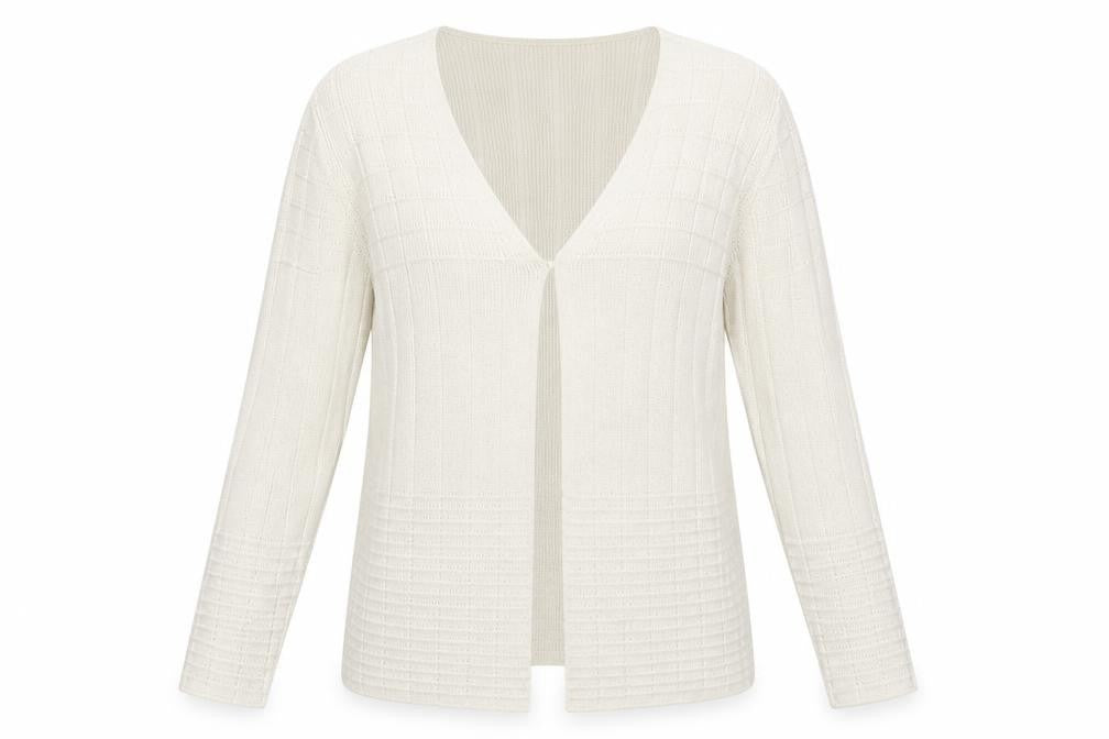 House of Fraser Womens Beige V-Neck Acrylic Cardigan Jumper Size M