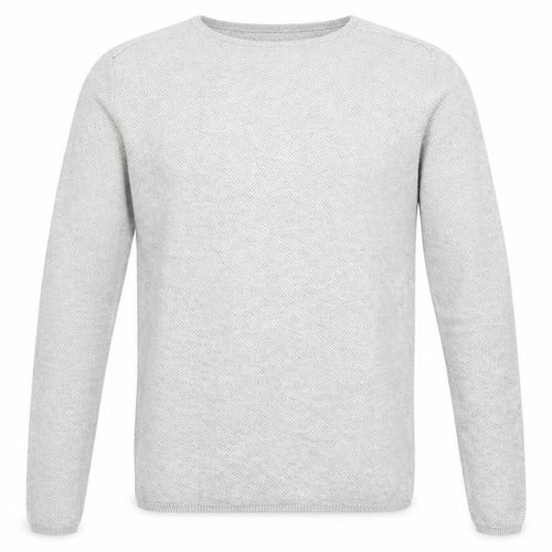 TRMY Mens Grey Round Neck Cotton Pullover Jumper Size M Long Sleeve