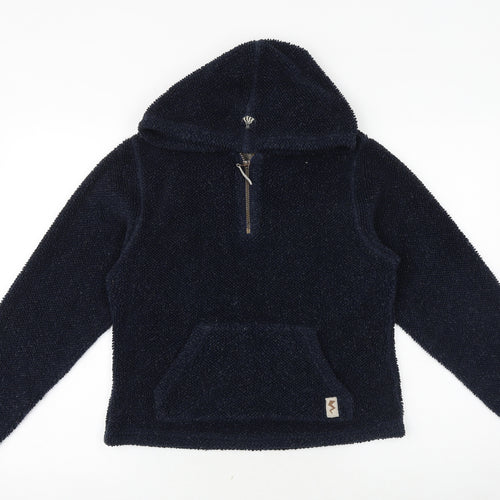 Preworn Womens Blue Acrylic Pullover Sweatshirt Size S Zip