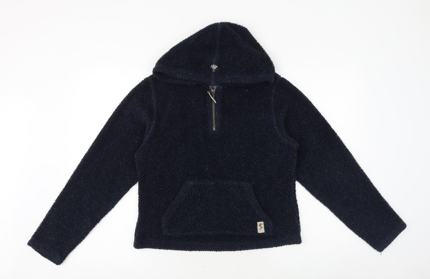 Preworn Womens Blue Acrylic Pullover Sweatshirt Size S Zip