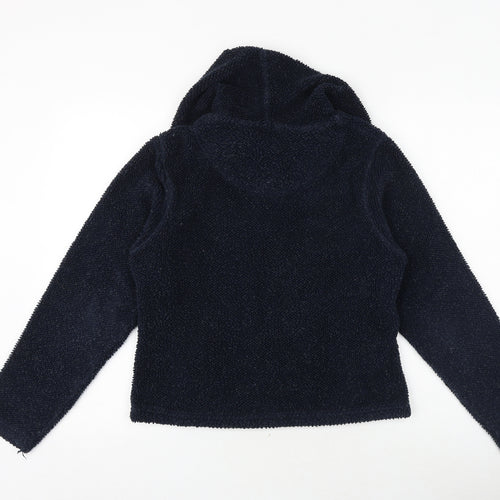 Preworn Womens Blue Acrylic Pullover Sweatshirt Size S Zip