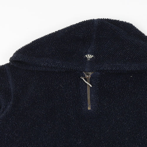 Preworn Womens Blue Acrylic Pullover Sweatshirt Size S Zip