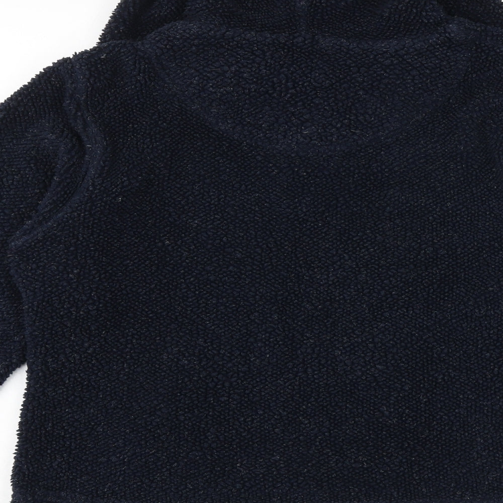 Preworn Womens Blue Acrylic Pullover Sweatshirt Size S Zip