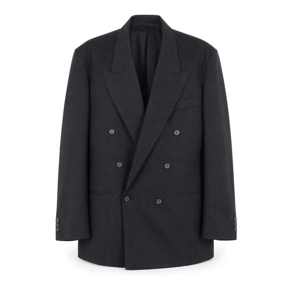 Front view of Topman men’s grey polyester jacket suit jacket, size 42, regular