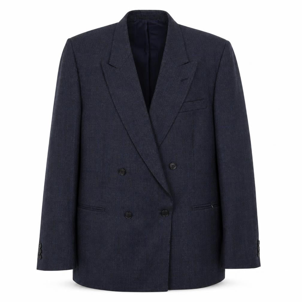 Front view of Burton men’s blue wool jacket suit jacket, size 40, regular