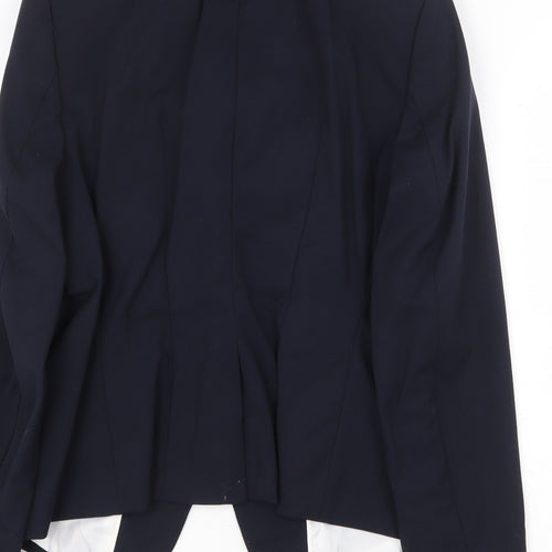 H&M Womens Blue Polyester Jacket Blazer Size 16 Button