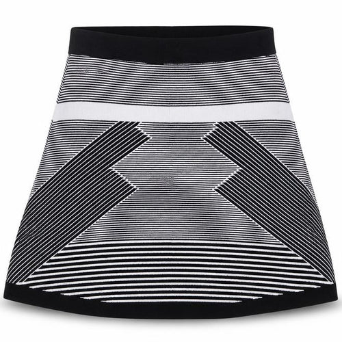 Olive + Oak Womens Black Geometric Viscose A-Line Skirt Size S
