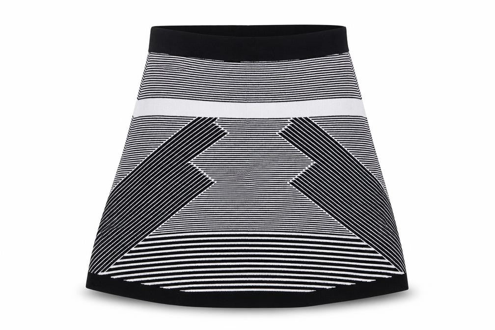 Olive + Oak Womens Black Geometric Viscose A-Line Skirt Size S