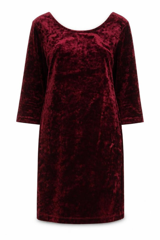Front view of Forever 21 women’s red polyester a-line, size L, round neck hook & eye