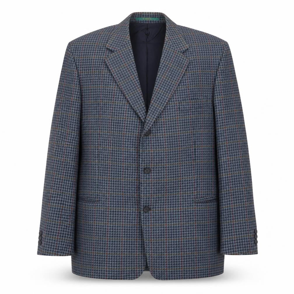 Front view of Canda men’s blue wool jacket suit jacket, size 46, regular