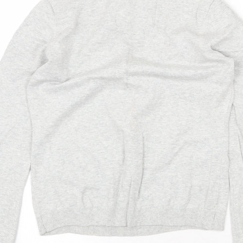 Espirit Womens Grey Scoop Neck Cotton Pullover Jumper Size XS