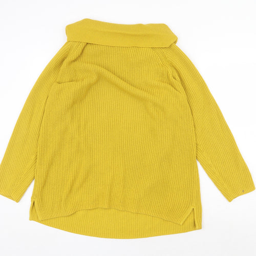 BPC Womens Yellow Roll Neck Cotton Pullover Jumper Size XL