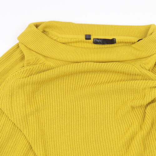 BPC Womens Yellow Roll Neck Cotton Pullover Jumper Size XL