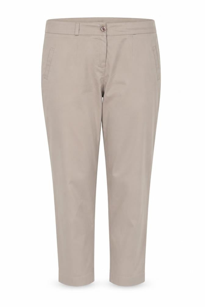 Preworn Womens Beige Viscose Chino Trousers Size 40 in Regular Zip