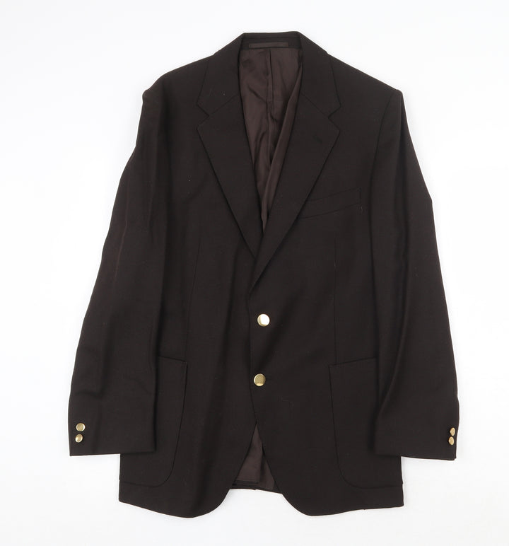 St Michael Mens Brown Wool Jacket Suit Jacket Size 42 Regular