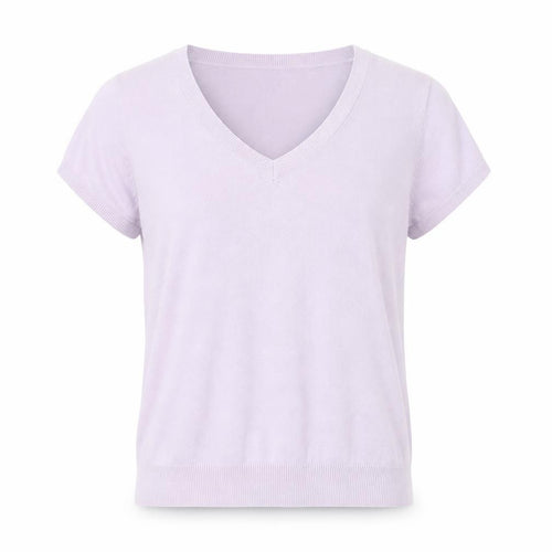 Preworn Womens Purple V-Neck Cotton Pullover Jumper Size L