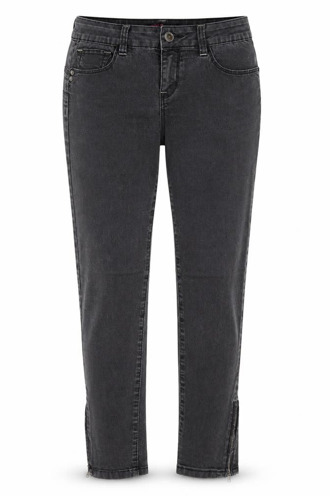 Coache Coache Womens Grey Cotton Straight Jeans Size 10 Regular Zip