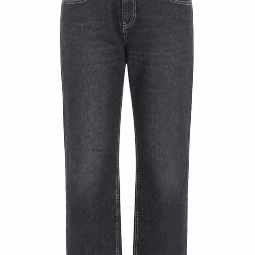 Preworn Womens Grey Cotton Straight Jeans Size 32 in Regular Zip