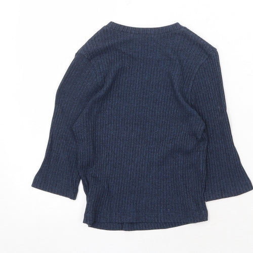 ASOS Womens Blue Round Neck Cotton Pullover Jumper Size 10 Pullover - Ribbed