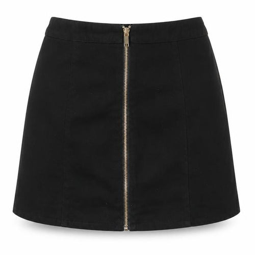 Divided by H&M Womens Black Polyester A-Line Skirt Size 8 Zip