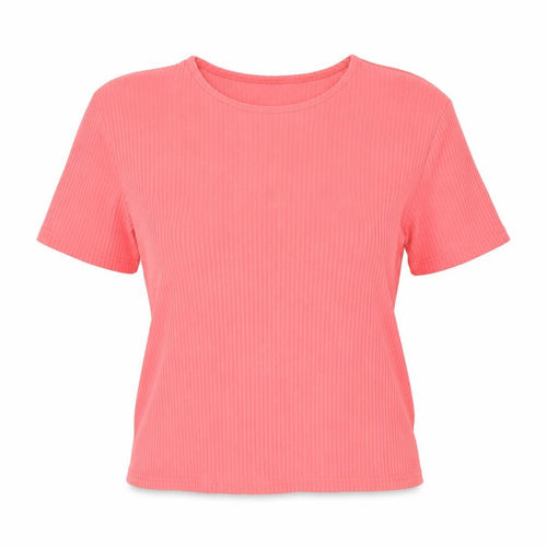 MACKAYS Womens Pink Viscose Basic T-Shirt Size XL Round Neck - Ribbed