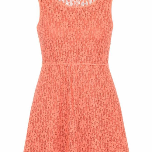 Angie Womens Pink Floral 100% Cotton Fit & Flare Size L Round Neck Pullover