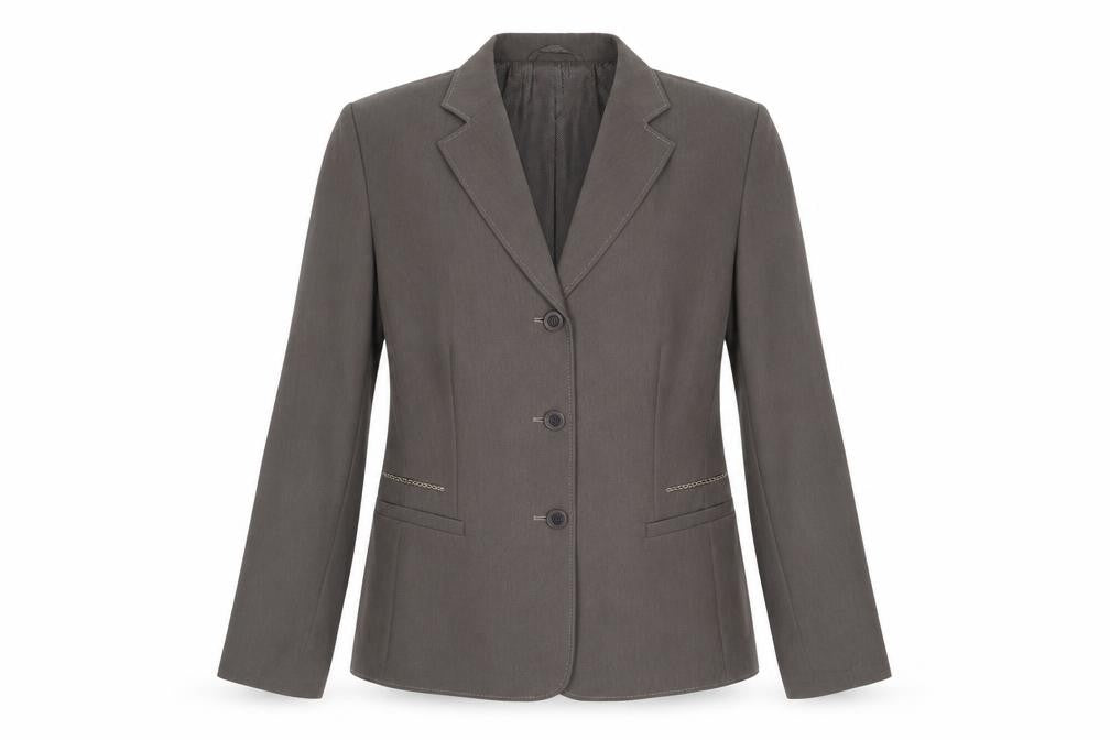 Front view of Gerry Weber women’s brown polyester jacket suit jacket, size UK 14