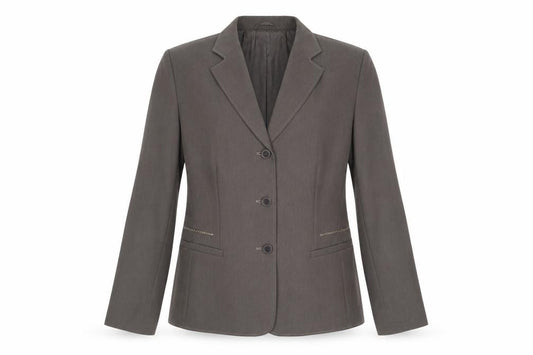 Front view of Gerry Weber women’s brown polyester jacket suit jacket, size UK 14