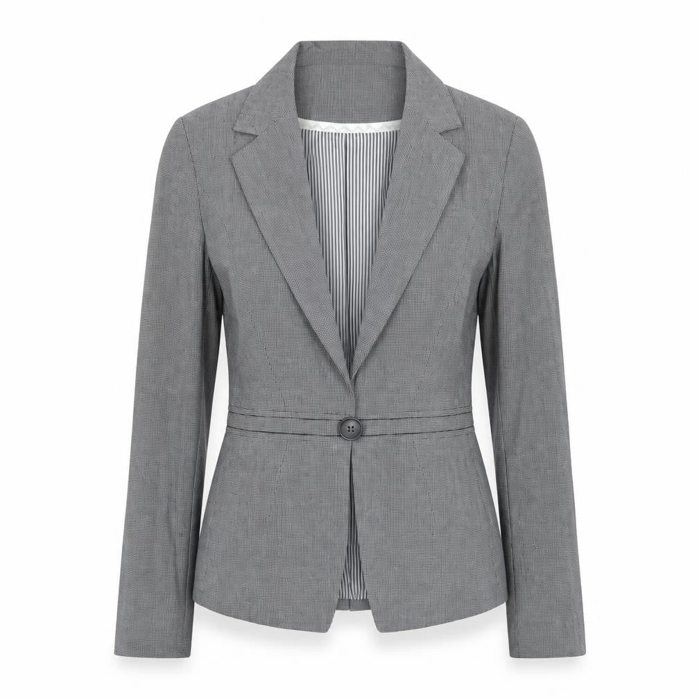 Front view of Next women’s grey polyester jacket suit jacket, size UK 10