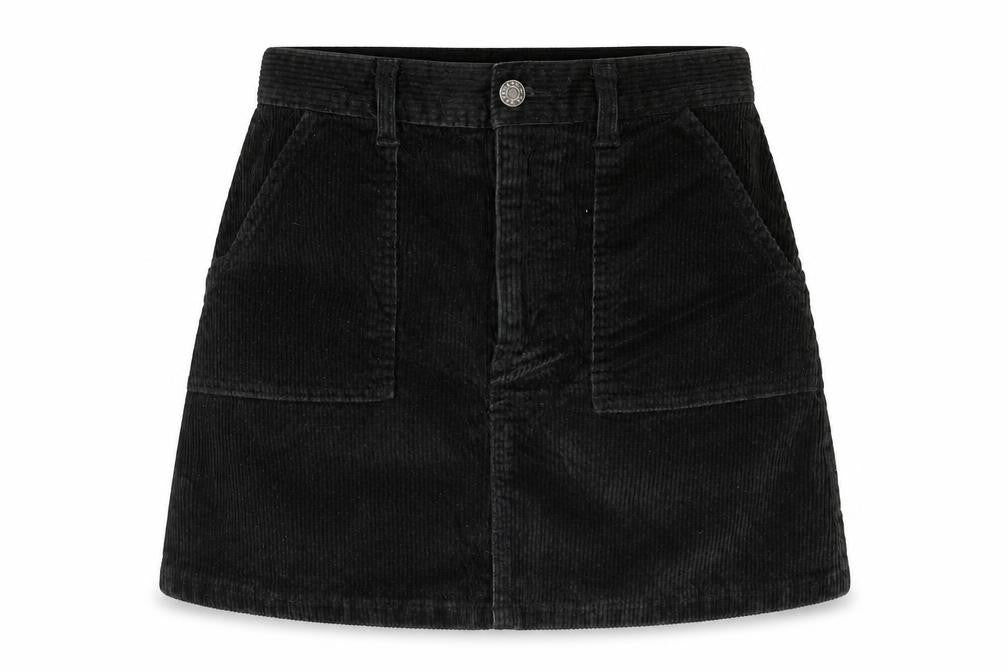 Monki Womens Black Cotton A-Line Skirt Size 10 Zip
