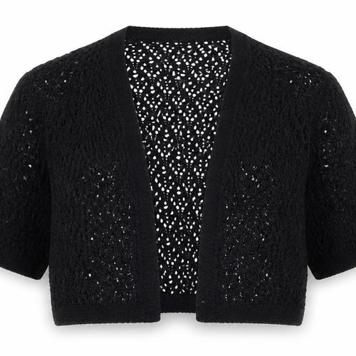 M&Co Womens Black V-Neck Acrylic Cardigan Jumper Size M