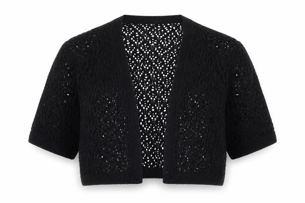 M&Co Womens Black V-Neck Acrylic Cardigan Jumper Size M