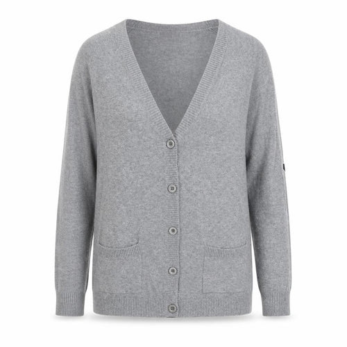 ASOS Womens Grey V-Neck Cotton Cardigan Jumper Size 10
