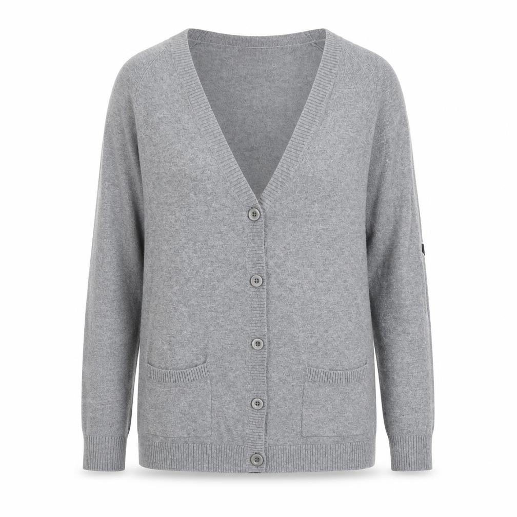 ASOS Womens Grey V-Neck Cotton Cardigan Jumper Size 10