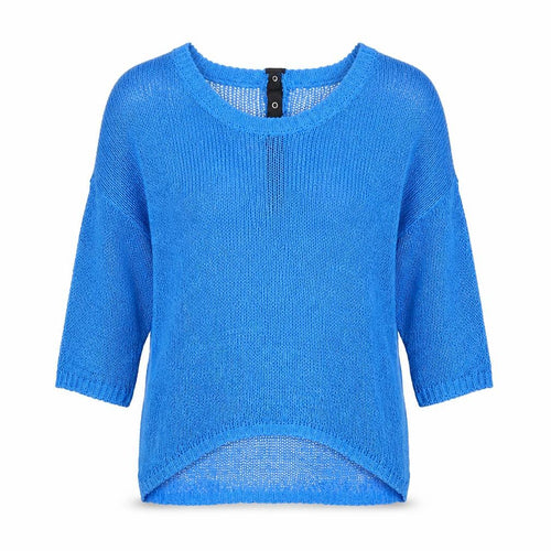Limited Collection Womens Blue Boat Neck Acrylic Pullover Jumper Size S