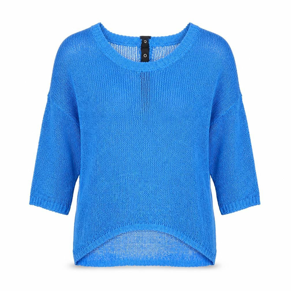 Limited Collection Womens Blue Boat Neck Acrylic Pullover Jumper Size S