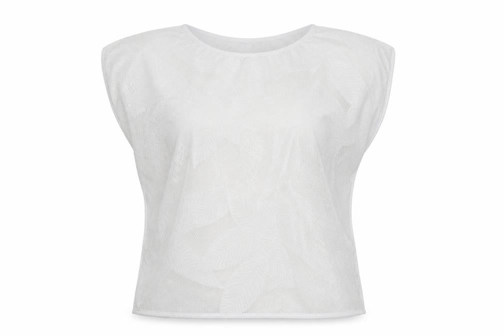 Front view of George women’s white polyester basic blouse, size S, boat neck