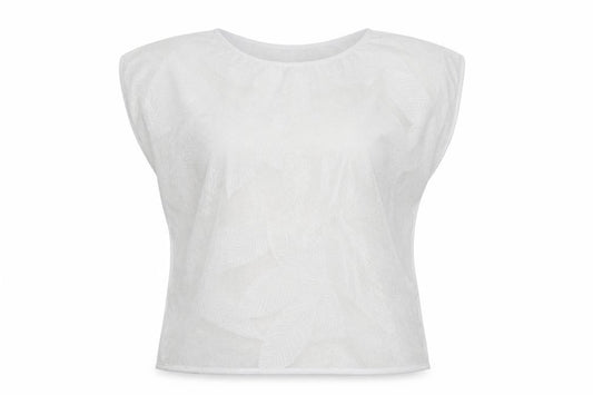 Front view of George women’s white polyester basic blouse, size S, boat neck