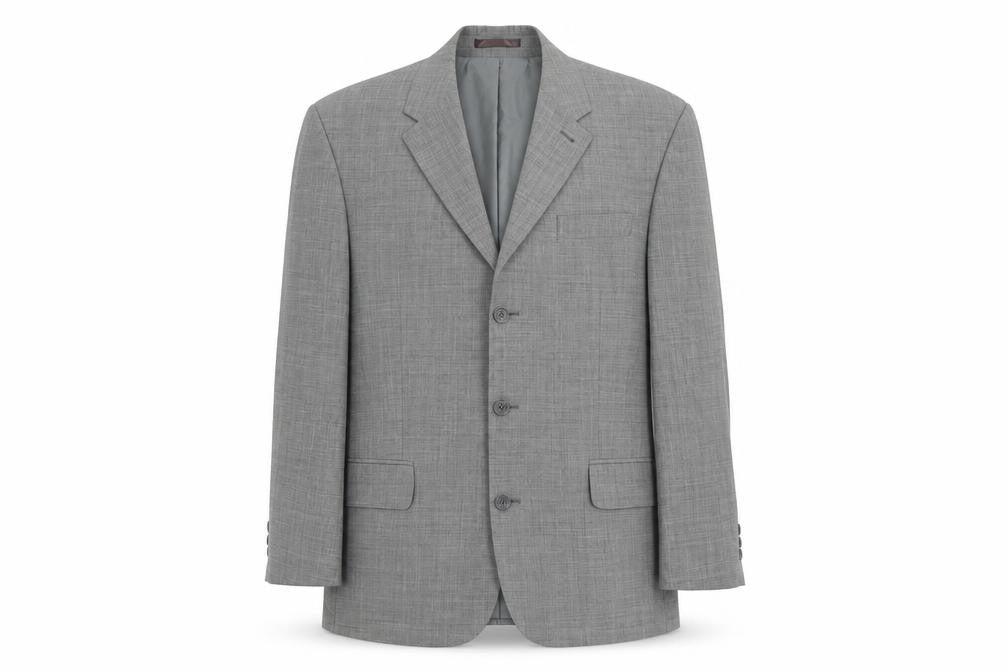 Front view of George men’s grey wool jacket suit jacket, size M, regular