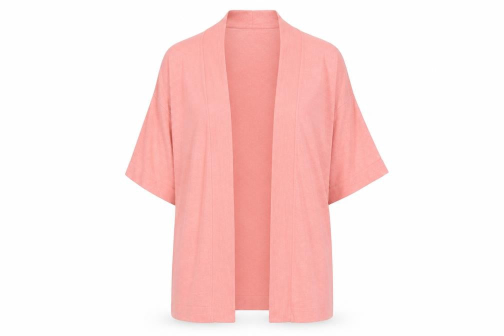 Front view of Tu women’s pink v-neck viscose jumper, size UK 10