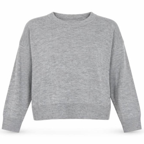 Boohoo Womens Grey Round Neck Acrylic Pullover Jumper Size L