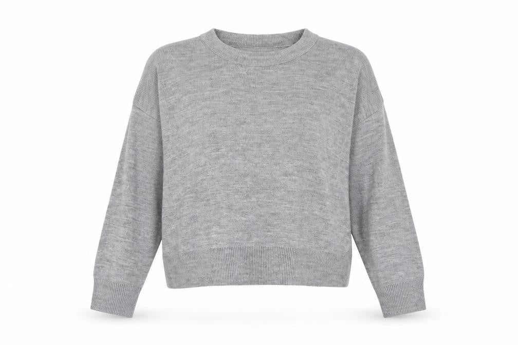 Boohoo Womens Grey Round Neck Acrylic Pullover Jumper Size L
