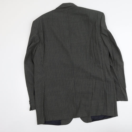 Marks and Spencer Mens Blue Geometric Wool Jacket Suit Jacket Size L Regular